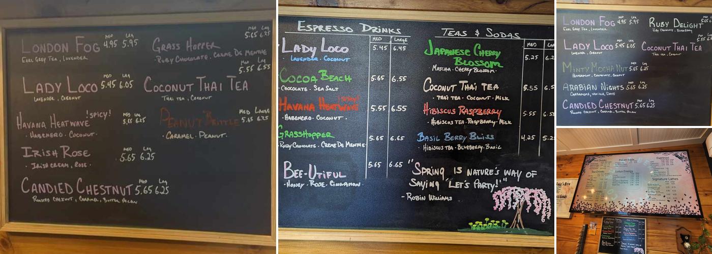 Burnt Bean Coffee Co. Menu