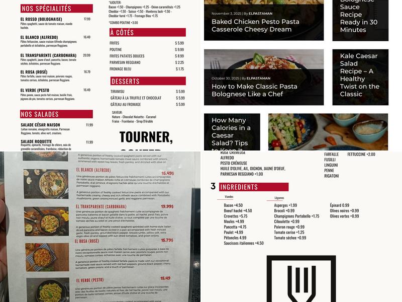 El Pastaman Menu