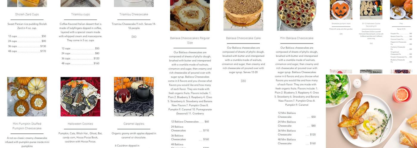 Heavenly Baklava Menu