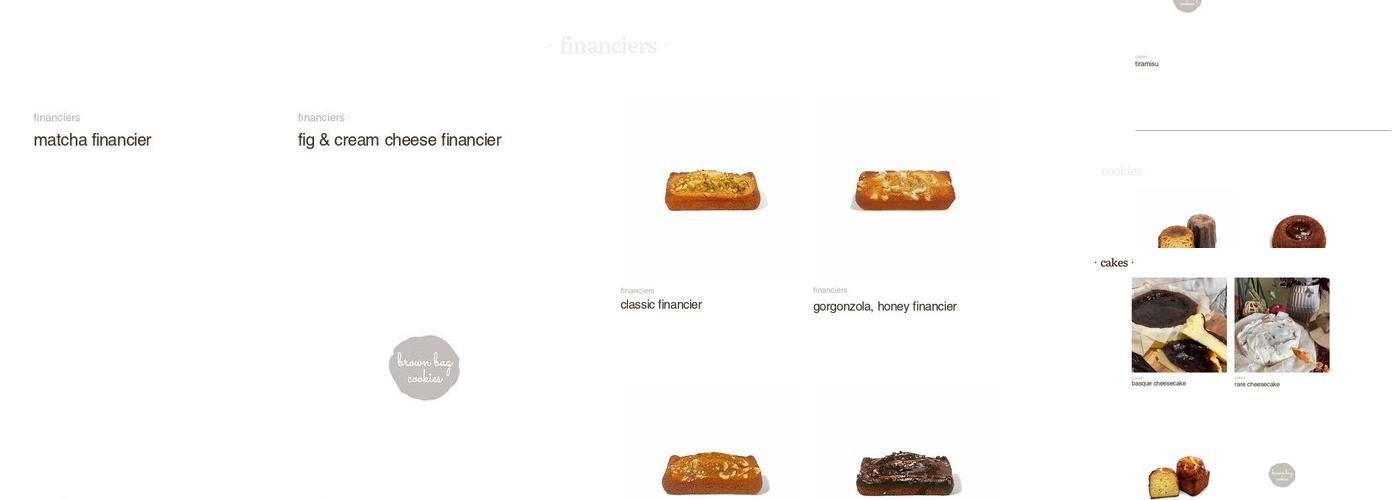 brown bag cookies Menu