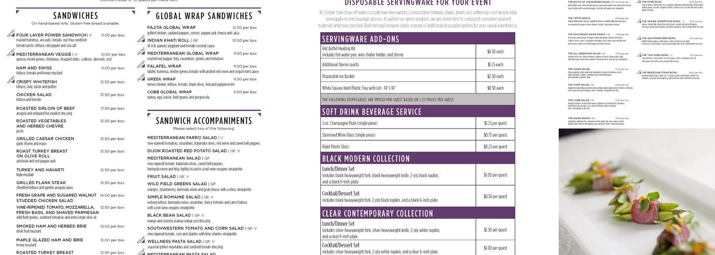 Entertaining Company Menu