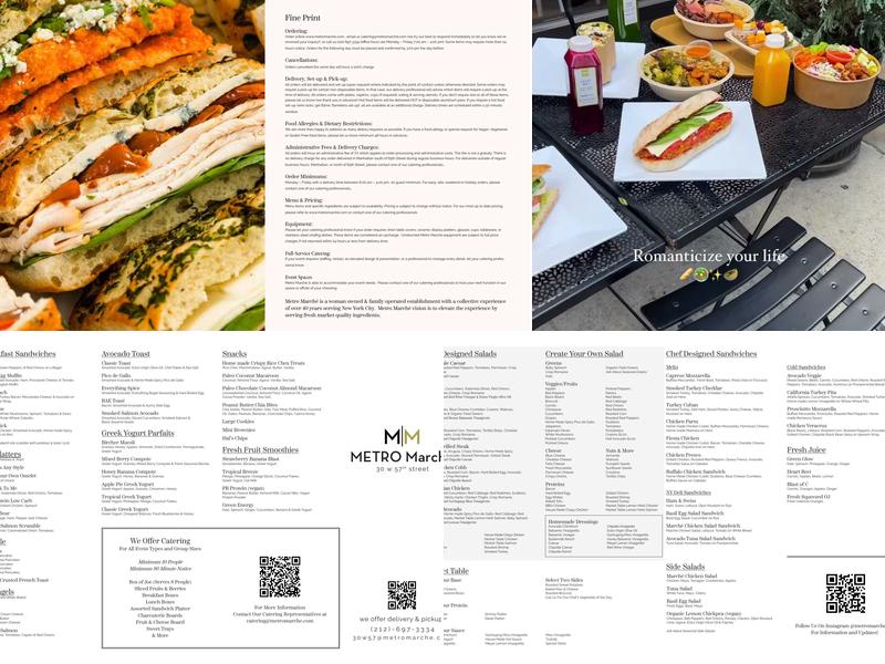 Metro Marche Menu