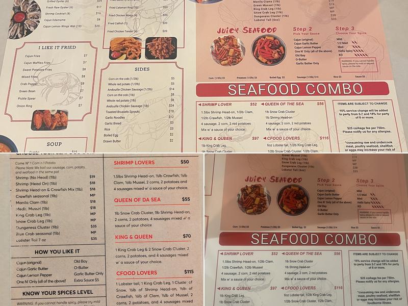 Boxing Crab Menu