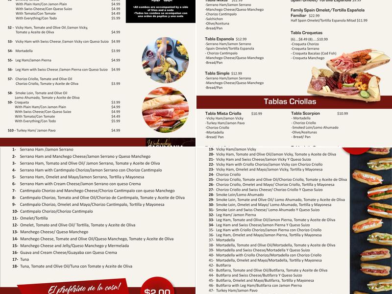 Charcuteria Scorpion Menu