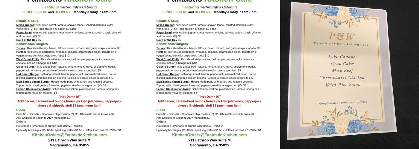 Yarbrough's Catering and Meal Delivery Menu