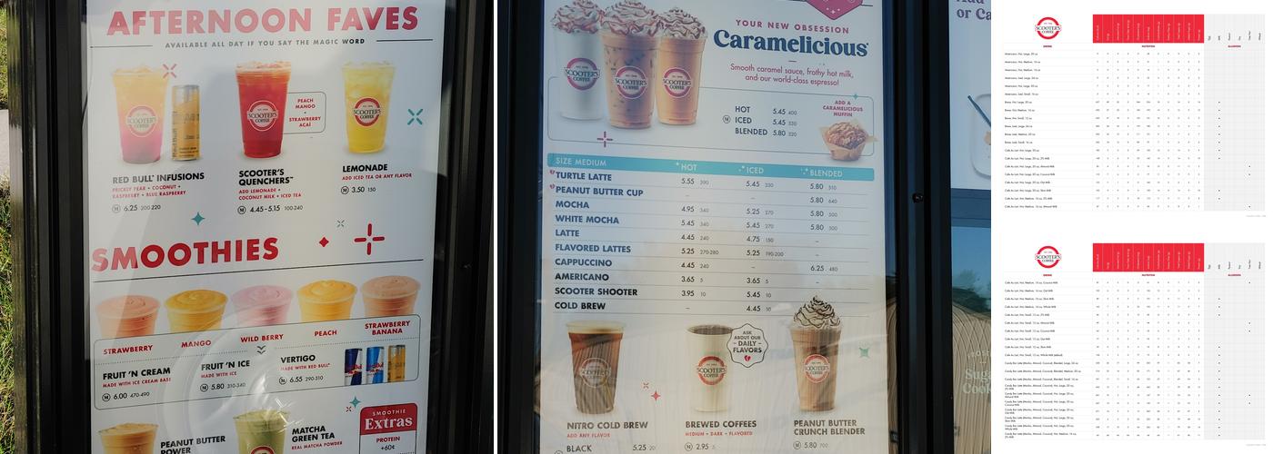 Scooter's Coffee Menu