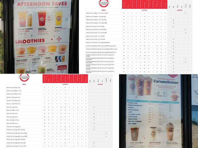 Scooter's Coffee Menu