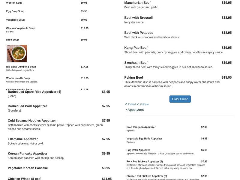 Bamboo Garden Restaurant Menu