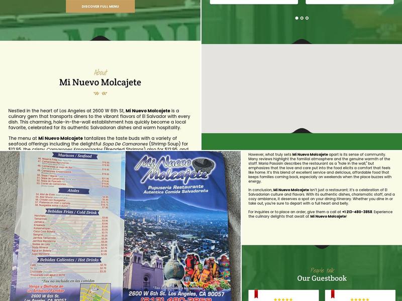 Mi Nuevo Molcajete Menu