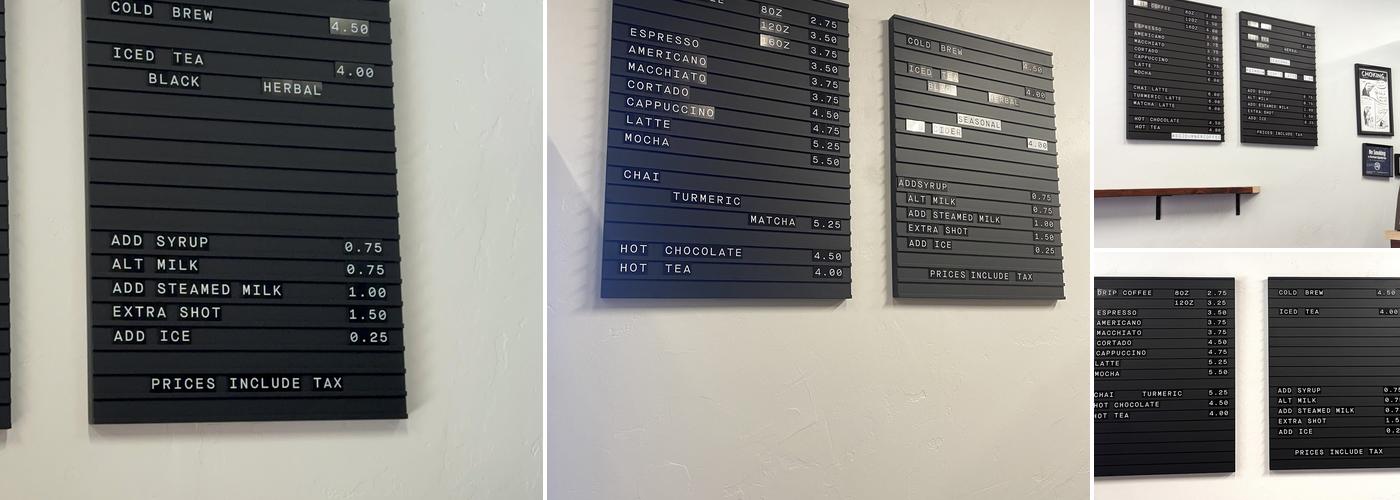 Sojourner Coffee Menu