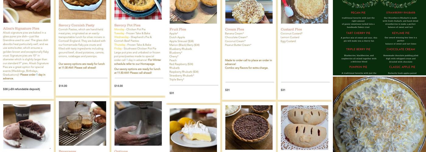 A Pie Stop Menu