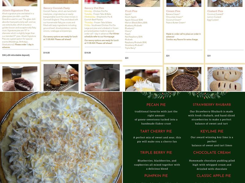 A Pie Stop Menu