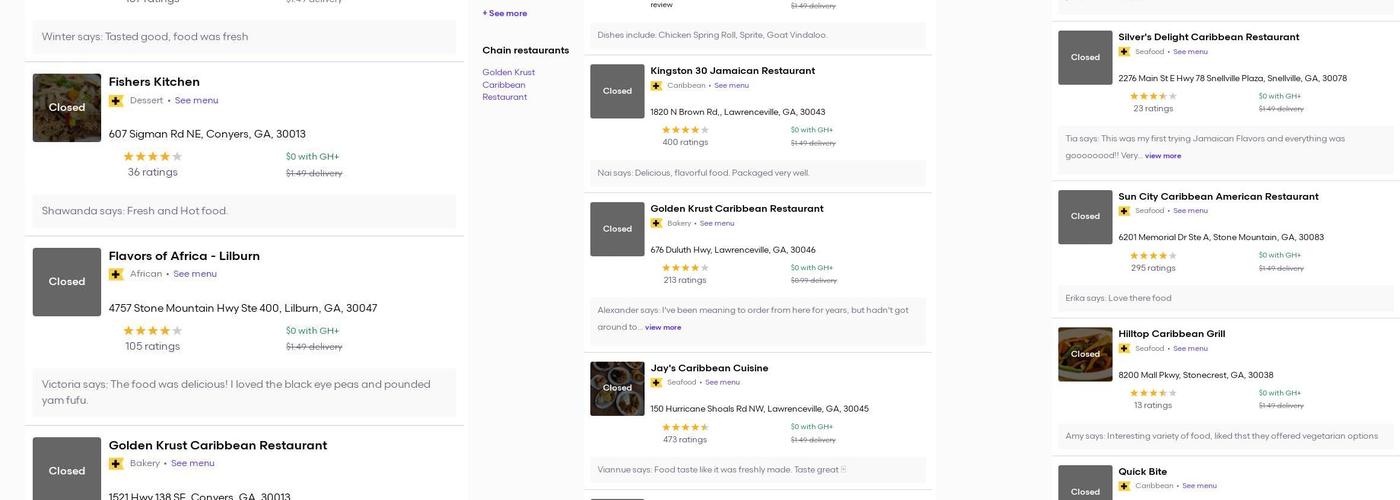 Jamaican Flavors Natural Juice Bar Menu