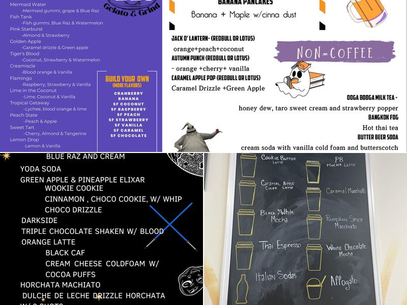 Gigi's Gelato and Grind Menu