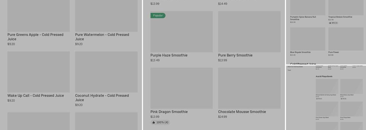 Pure Green - Juice Bar Greenpoint Menu