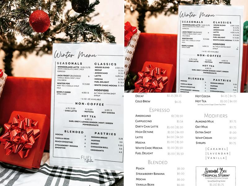 Fuel Coffee Bar-Fayetteville Menu