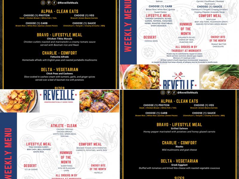 Reveille Meals Menu