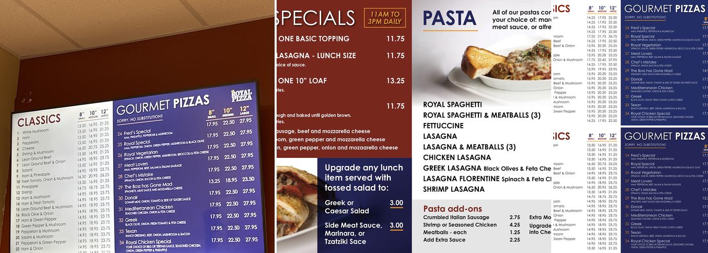 Royal Pizza Parkhill Menu