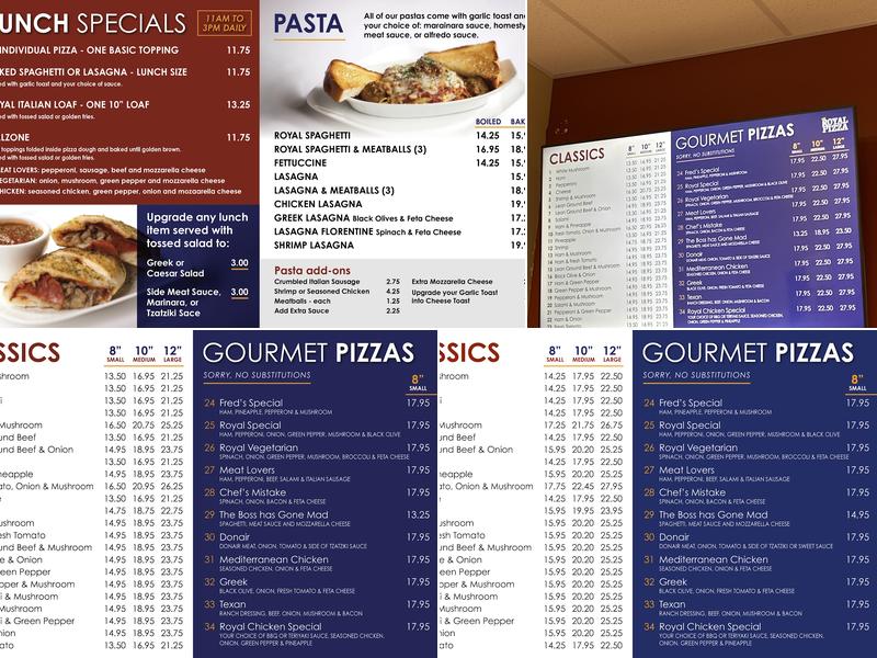 Royal Pizza Parkhill Menu