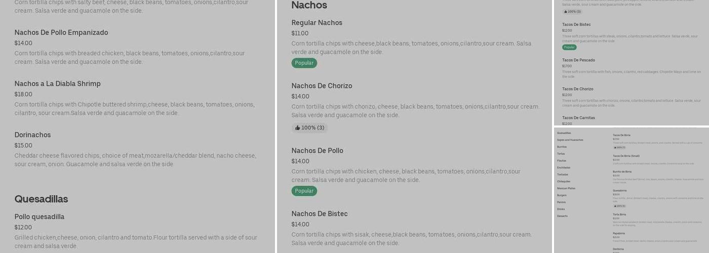 L Chingon Mexican Cuisine Menu