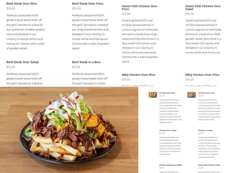 Lonzo's Kitchen Menu