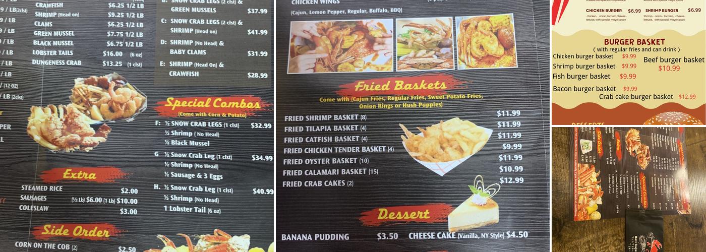 A+ Crab Seafood Menu