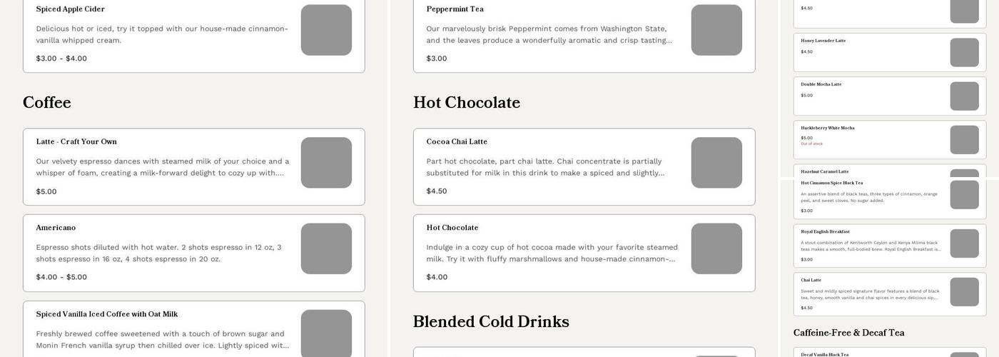 Flyleaf Bakery Cafe Menu