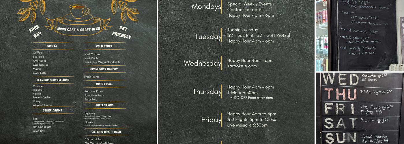 Moon Cafe & Craft Beer Menu
