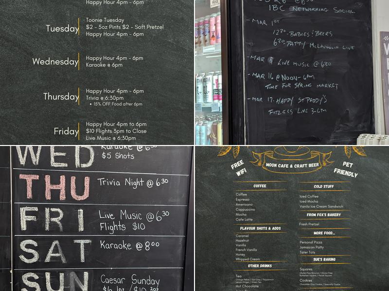 Moon Cafe & Craft Beer Menu