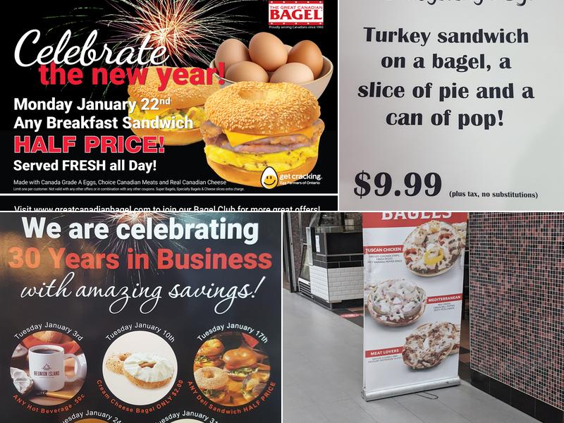 The Great Canadian Bagel Menu