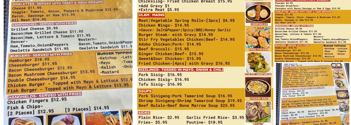 Kainan a place to eat Menu