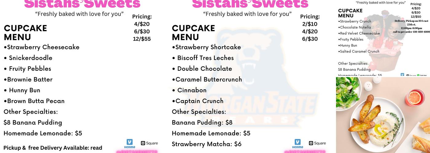 Sistahs' Sweets Menu