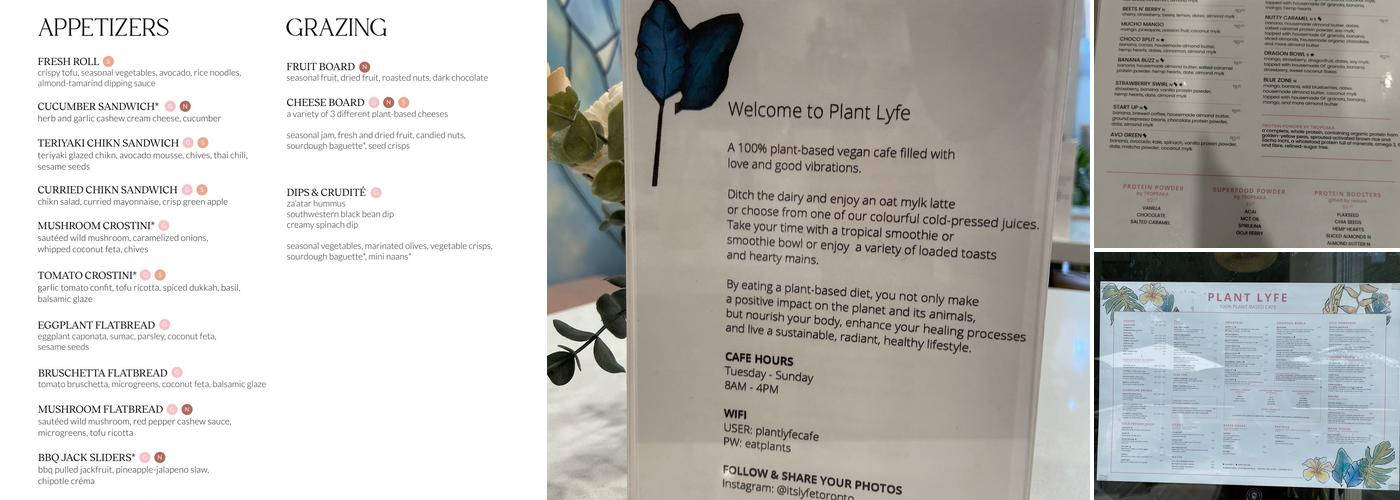 Plant Lyfe Menu
