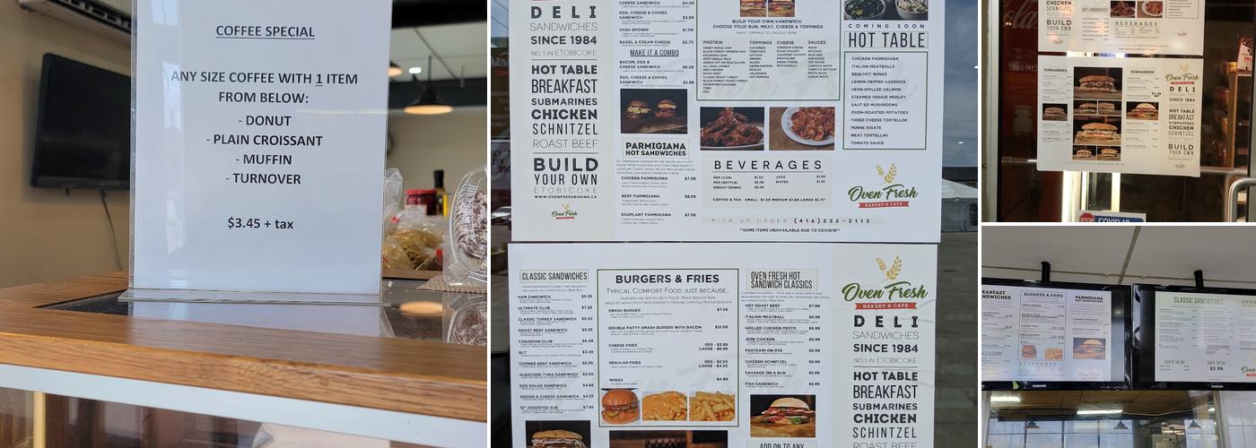 Oven Fresh Baking Company Ltd. Menu