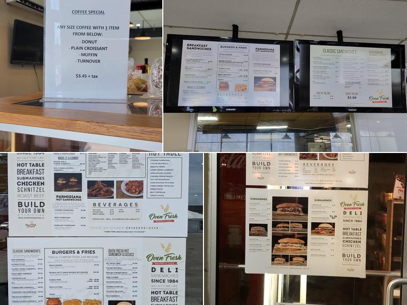 Oven Fresh Baking Company Ltd. Menu