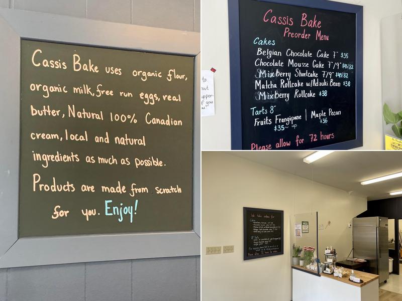 Cassis Bake Menu