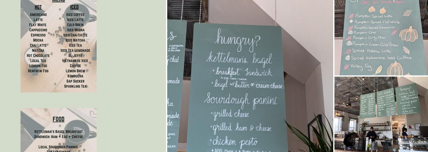 Ottawa Valley Coffee Menu