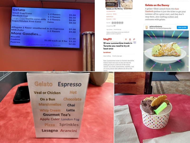 Gelato On The Danny & Espresso Bar Menu