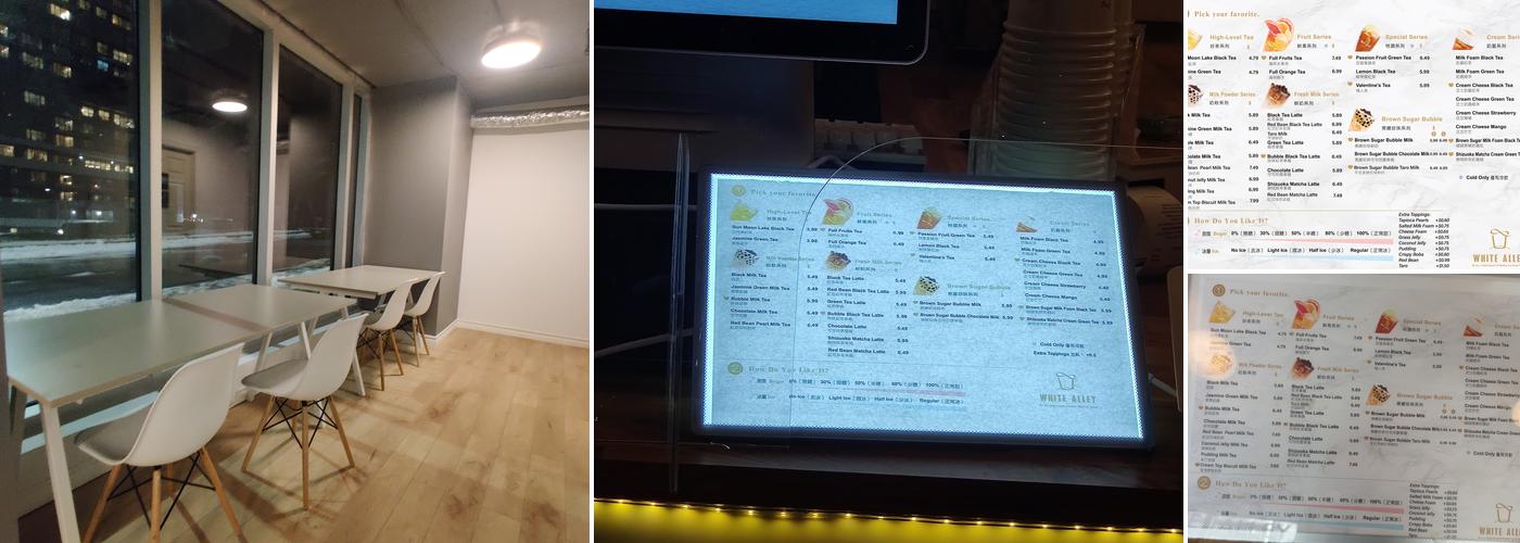 White Alley Bubble Tea Menu