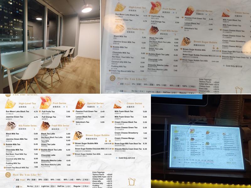 White Alley Bubble Tea Menu