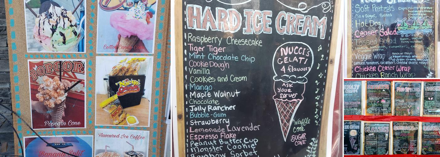 Buskers Ice Cream Menu