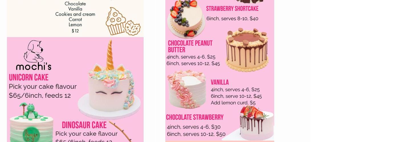 Mochi's Bakery Menu