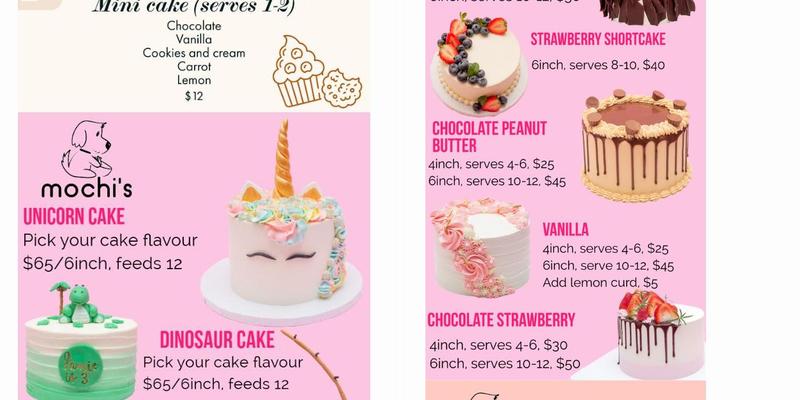 Mochi's Bakery Menu