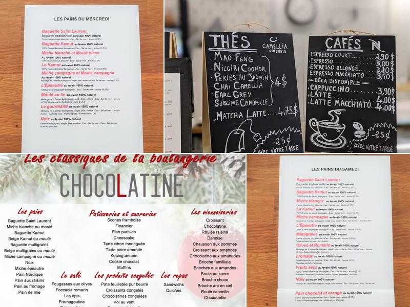 Chocolatine Menu