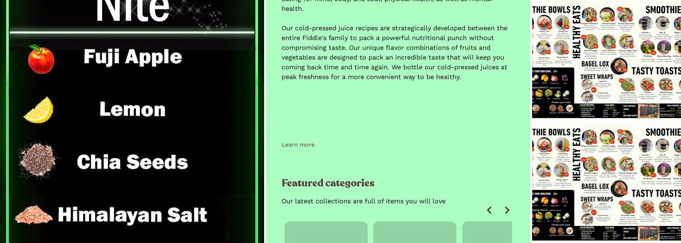 Fiddle's Juice Bar Menu