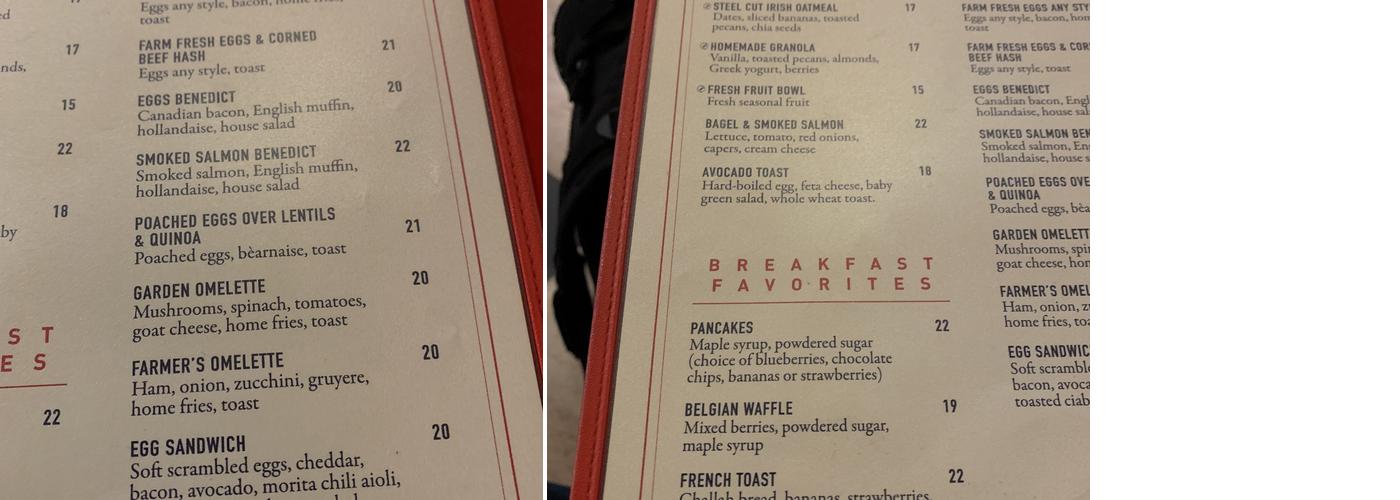 Central Cafe & Deli Menu