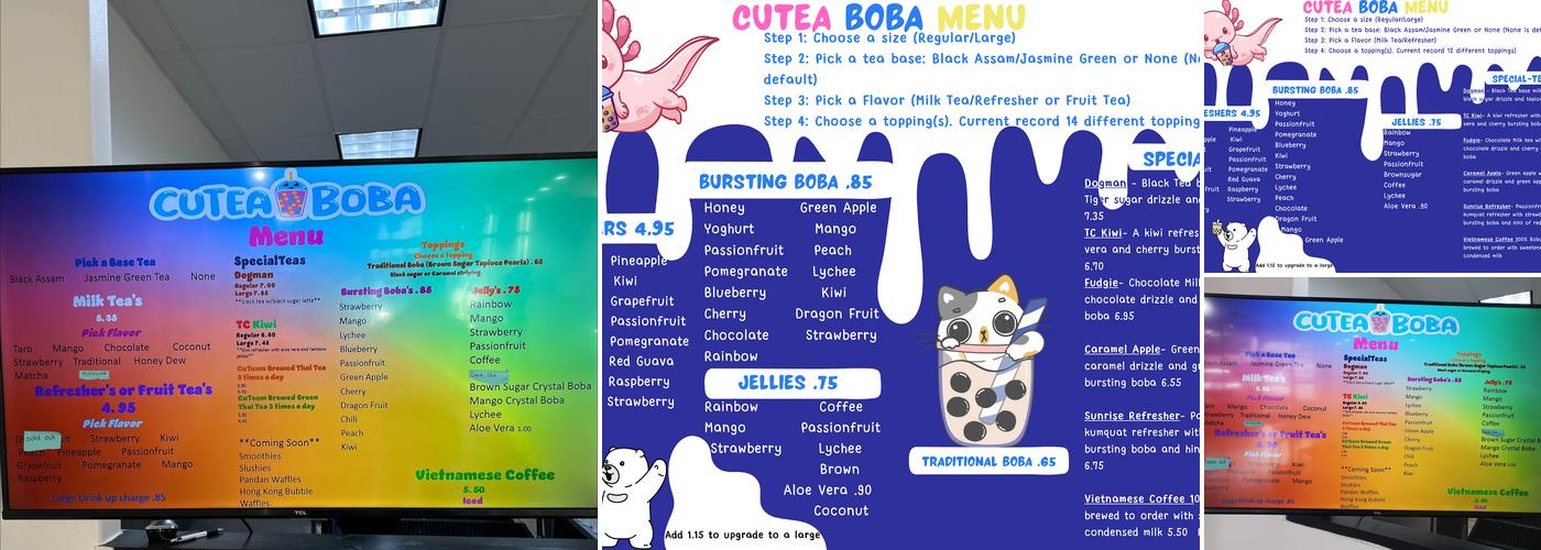 CuTea Boba Menu