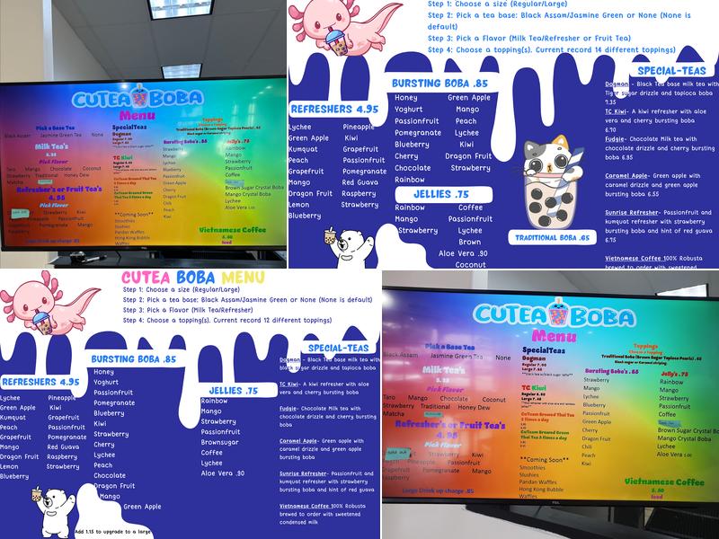 CuTea Boba Menu