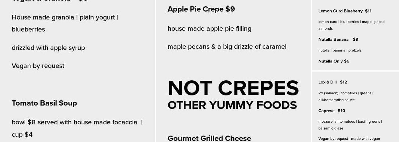 Raven's Nest Cafe Menu