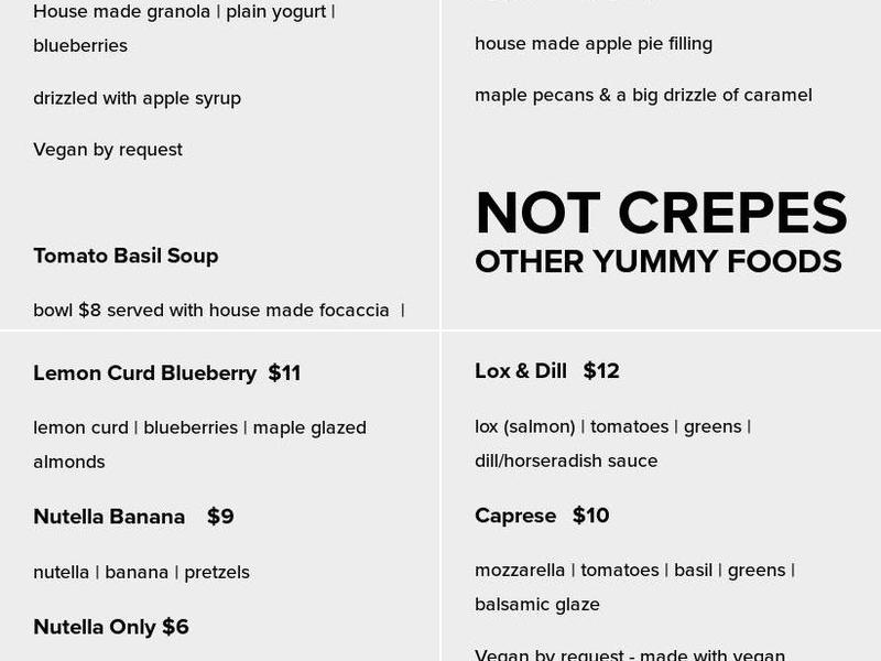 Raven's Nest Cafe Menu